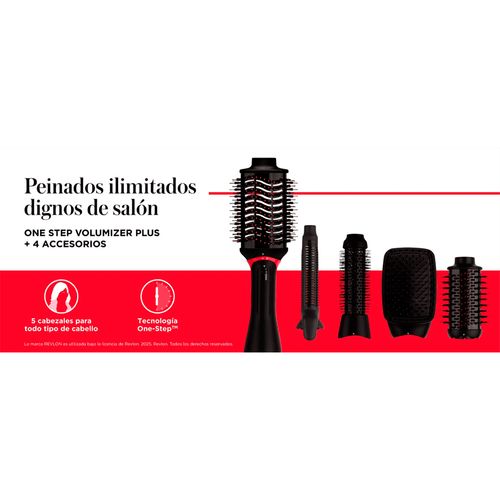 Multiestilizador Revlon One Step 5 en 1 con cabezales desmontables