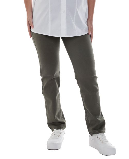 Jeans maternal Ohma straight verde de cintura alta para mujer