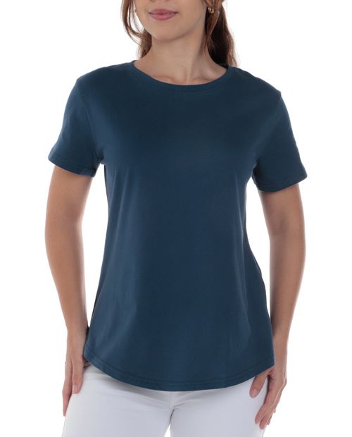 Camiseta Nicolle azul manga corta para mujer