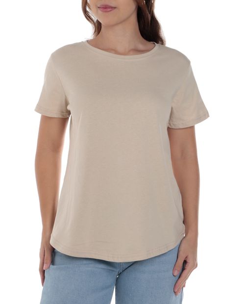 Camiseta Nicolle beige manga corta para mujer