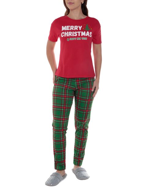 Pijama con pantalón navideña St. Jacks estampada para mujer