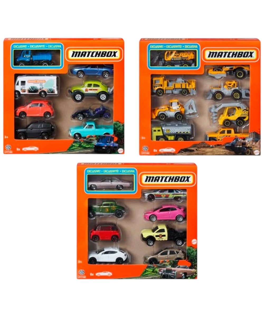 Matchbox Set de 8 vehículos auto básico surtido (1 set) - Siman