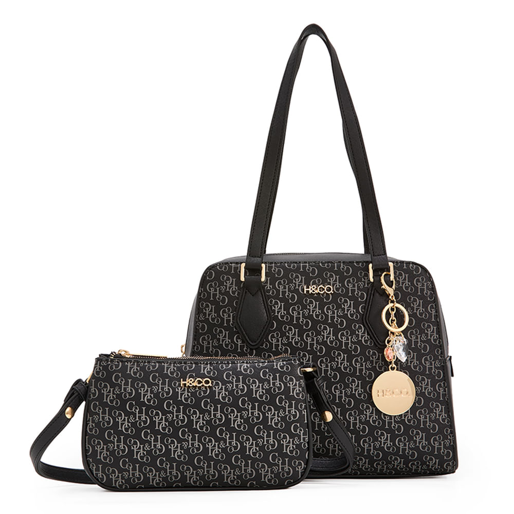 Dúo de carteras satchel H&Co color negro para mujer - Siman Costa Rica