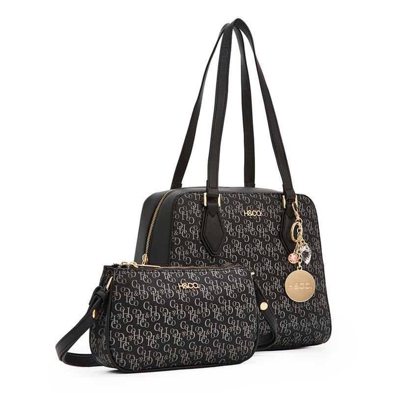 Dúo de carteras satchel H&Co color negro para mujer - Siman Costa Rica
