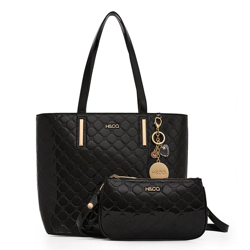 Dúo de carteras tote/shoulder bag H&Co color negro para mujer - Siman ...