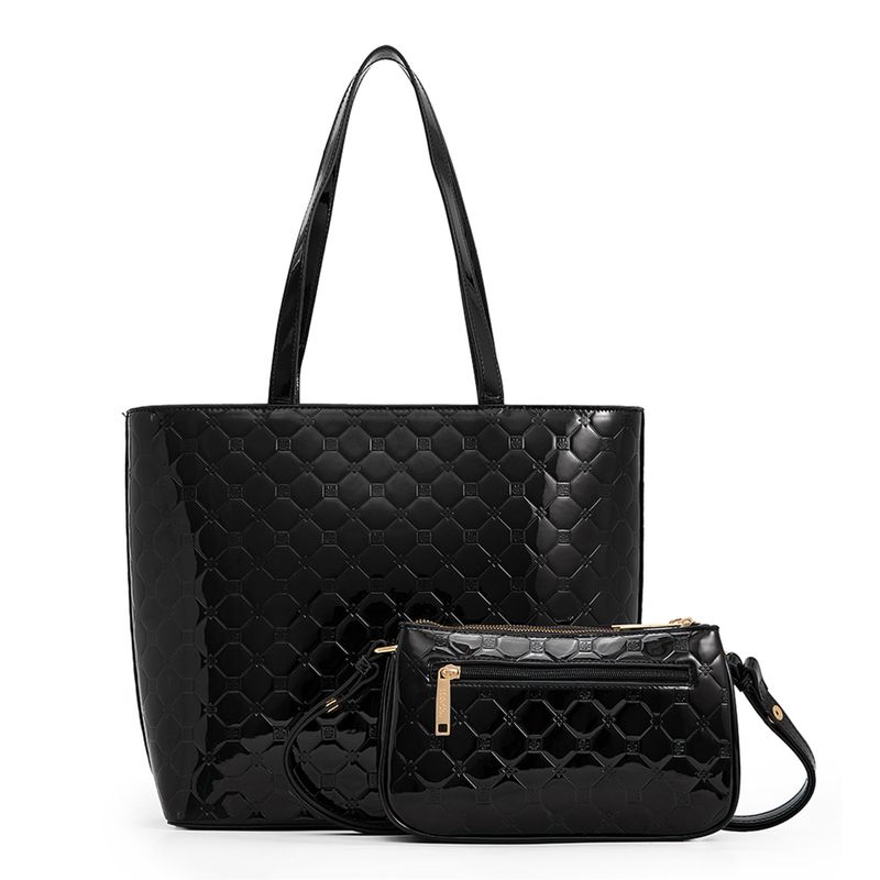 Dúo de carteras tote/shoulder bag H&Co color negro para mujer - Siman ...