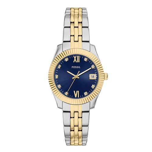 Reloj Fossil análogo de acero inoxidable bicolor para mujer