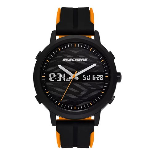 Reloj Skechers análogo digital con correa de silicón negro para hombre