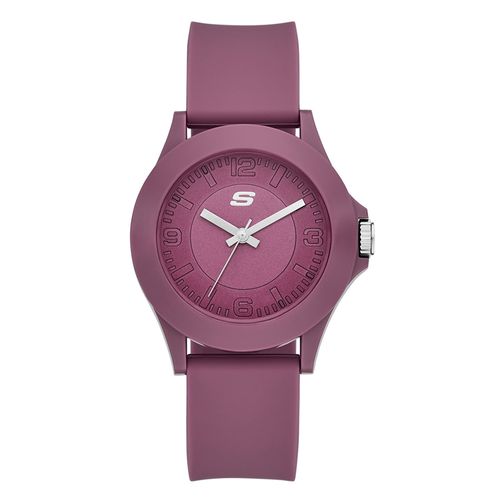 Reloj Skechers análogo con correa de silicón color morado para mujer