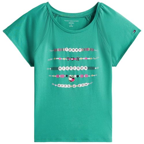 Camiseta verde estampada para niña