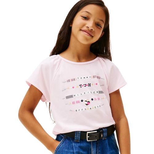 Camiseta rosada estampada para niña