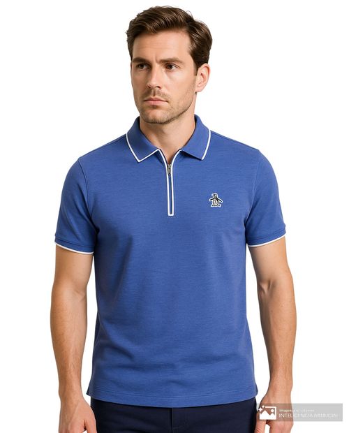 Camisa polo Penguin regular fit azul heather para hombre