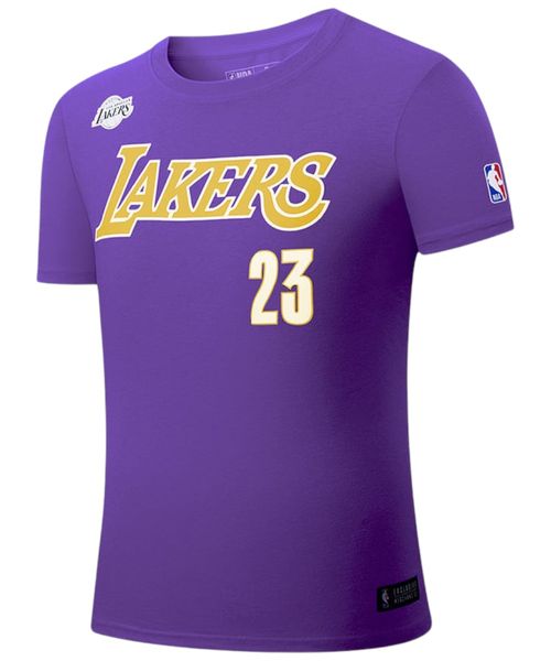 Camiseta deportiva NBA Los Angeles Lakers morada estampada para hombre