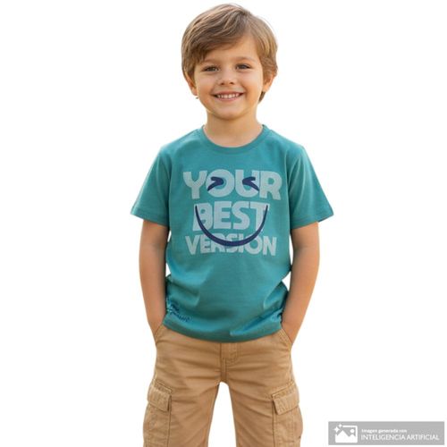Camiseta verde estampada para niño