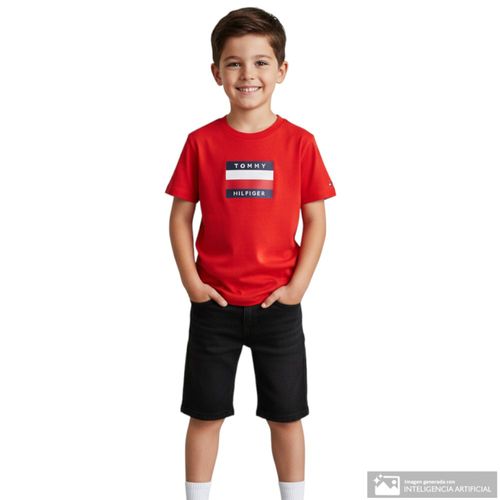Camiseta roja con estampado para niño