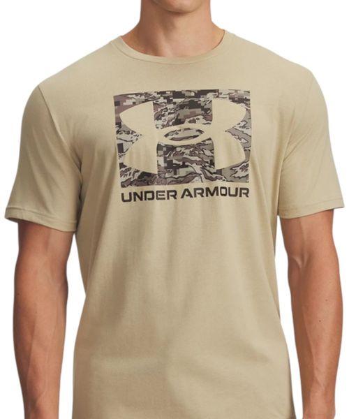 Camiseta deportiva Under Armour estampada beige para hombre