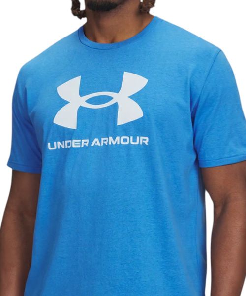 Camiseta deportiva Under Armour estampada azul para hombre