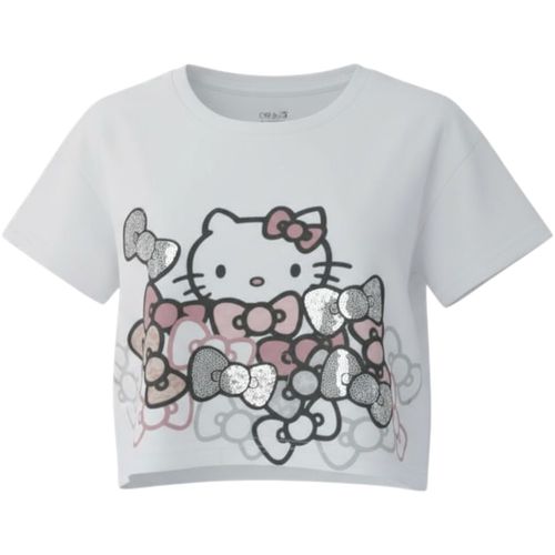 Blusa blanca con estampado de Hello Kity para niña