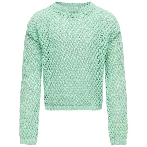 Suéter verde calado para niña