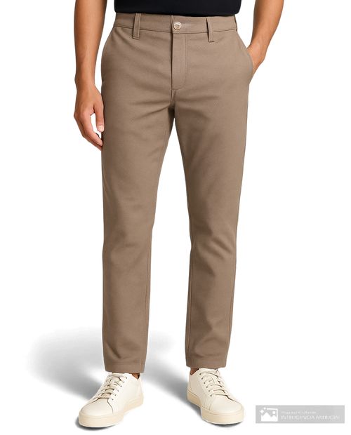 Pantalón casual Nautica tailored fit beige texturizado para hombre