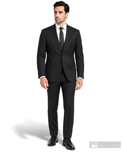 Traje Oscar de la Renta tailored fit gris oscuro sólido para hombre