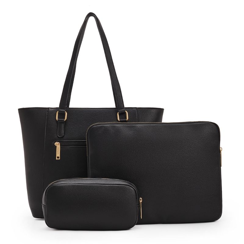 Set de carteras tote/crossbody H&Co Nelli color negro para mujer ...