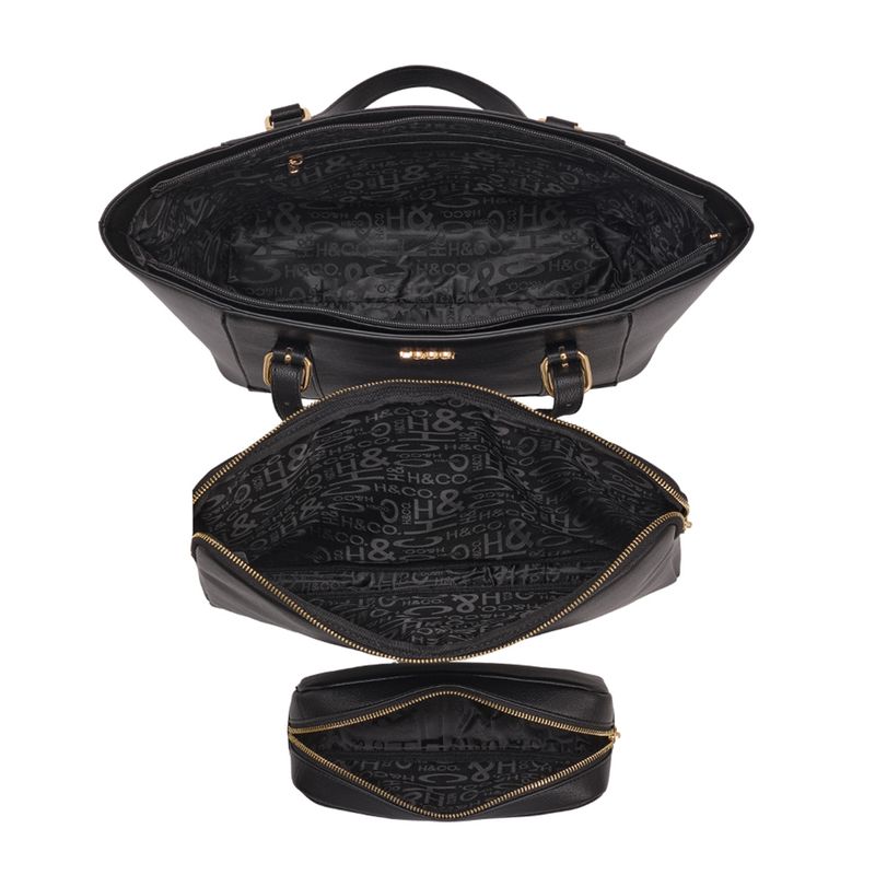 Set de carteras tote/crossbody H&Co Nelli color negro para mujer ...
