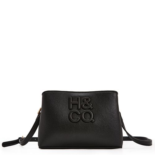 Cartera crossbody H&Co Sofiya color negro para mujer