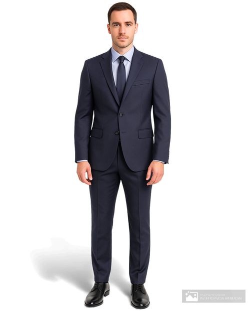 Traje tradicional Gents azul navy sólido para hombre