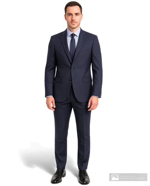 Traje tradicional Gents azul navy sólido para hombre