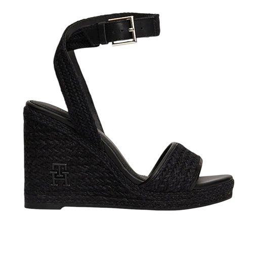 Sandalia casual Tommy Hilfiger Rope color negro para mujer