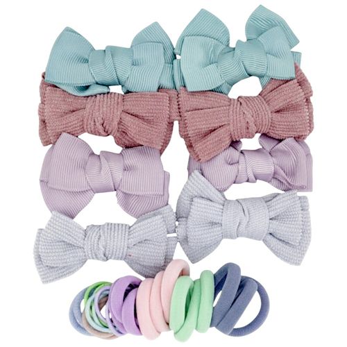 Set de colas multicolor con chonga para niña