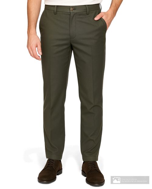 Pantalón casual Oscar de la Renta regular fit verde sólido para hombre
