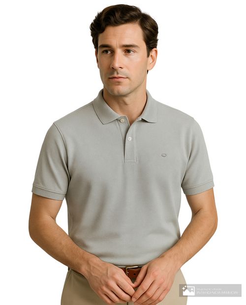 Camisa polo básica Oscar de la Renta gris sólida para hombre
