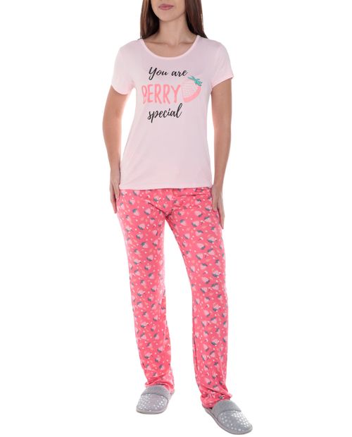 Pijama con pantalón Couture estampada para mujer