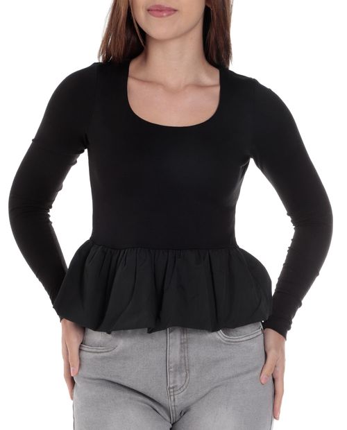 Blusa No Comment peplum manga larga para mujer