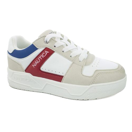 Zapato casual Nautica blanco con rojo para niño