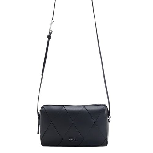 Cartera crossbody Calvin Klein Woven color negro para mujer