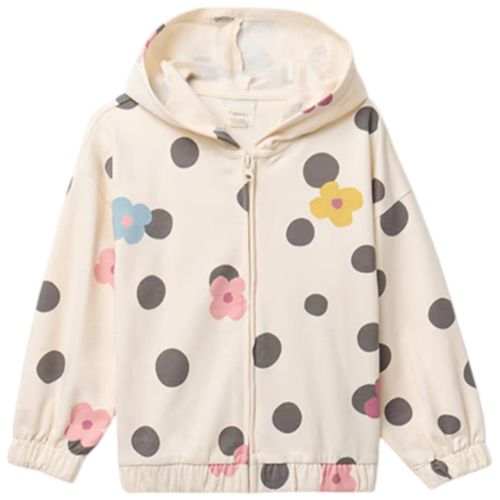 Chaqueta hoodie multicolor con estampado para niña