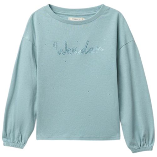 Camiseta celeste con brillos para niña