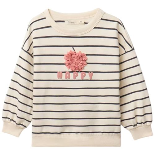 Sudadera bicolor rayado para niña