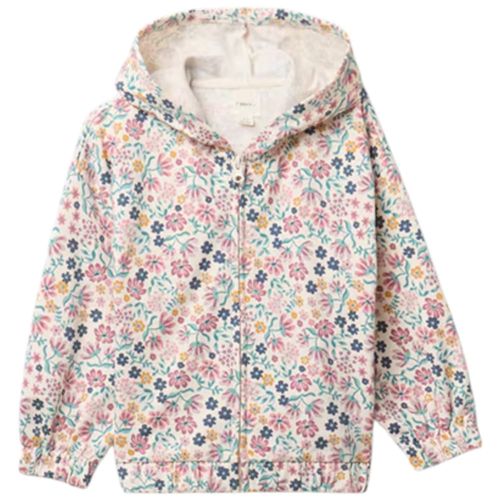 Chaqueta multicolor con estampado floral para niña