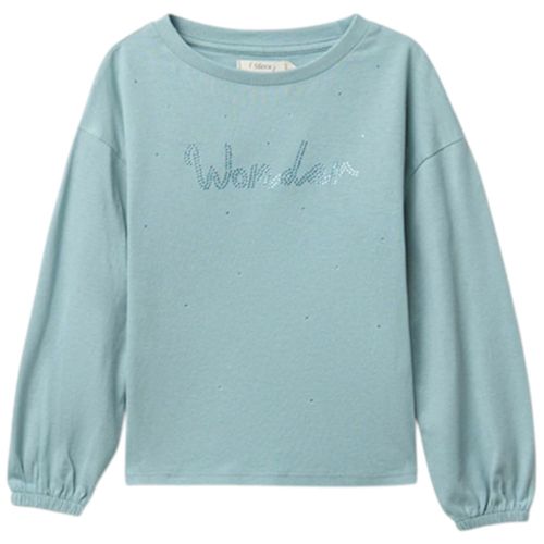 Camiseta celeste con brillos para niña