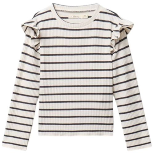 Camiseta bicolor rayada para niña