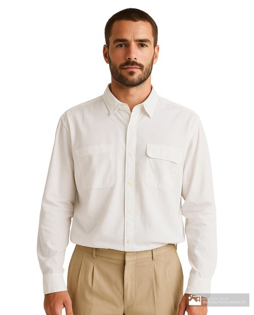 Camisa casual Unexpected blanca texturizada para hombre