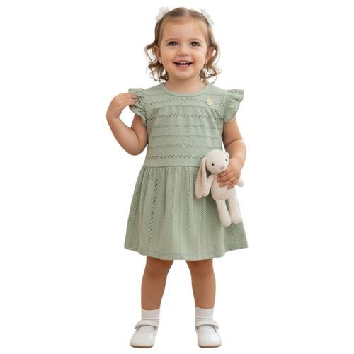 Vestido verde para niña bebé