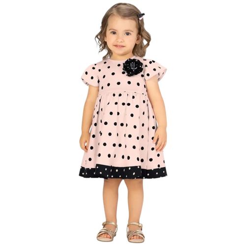 Vestido rosado con estampado para bebé niña
