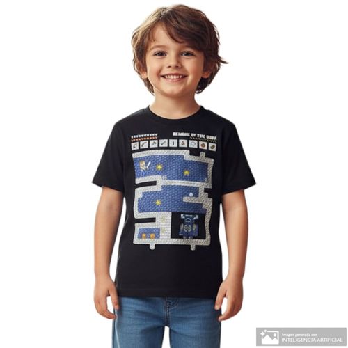 Camiseta negra estampada para niño