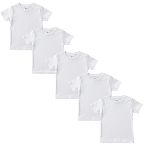 Set de 5 camisetas blancas para niño