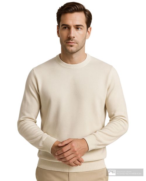 Suéter Penguin ivory sólido para hombre